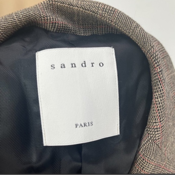 Sandro Plaid Wool Blazer - Picture 4 of 6